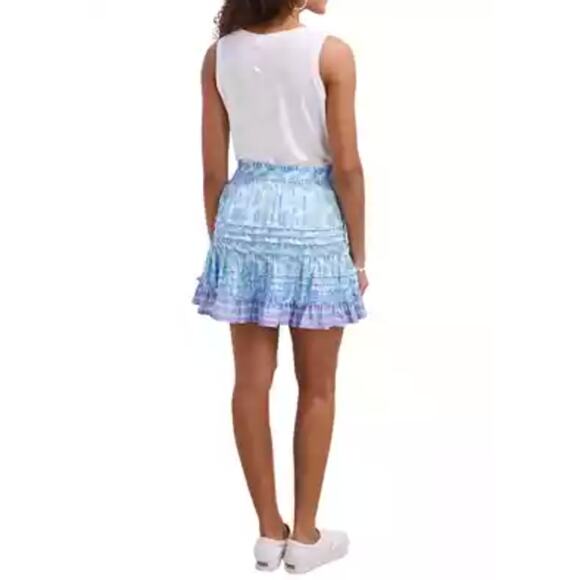 VINEYARD VINES NWT Tang Fish Smocked Skirt in Crystal Blue // L - Picture 3 of 11